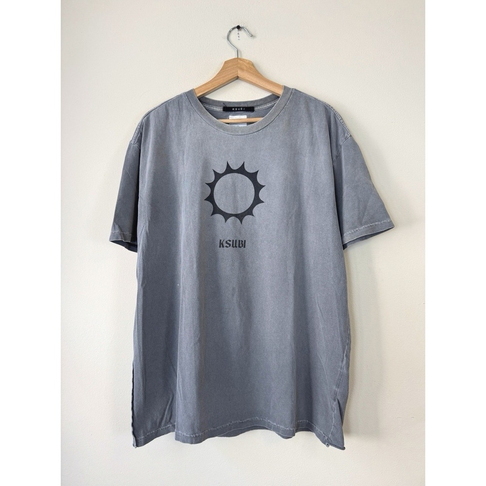 Ksubi Brand Streetwear Logo Faded Gray Tee Shirt - Medium